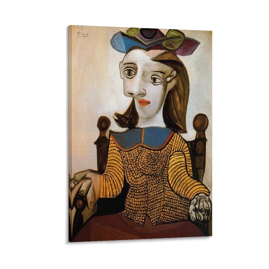 【未使用】✰パブロ·ピカソ✰『1939年』作品 「黄色のセーター」 ピカソとその時代展 私の1点＞（5）絶対勝てないことも知って